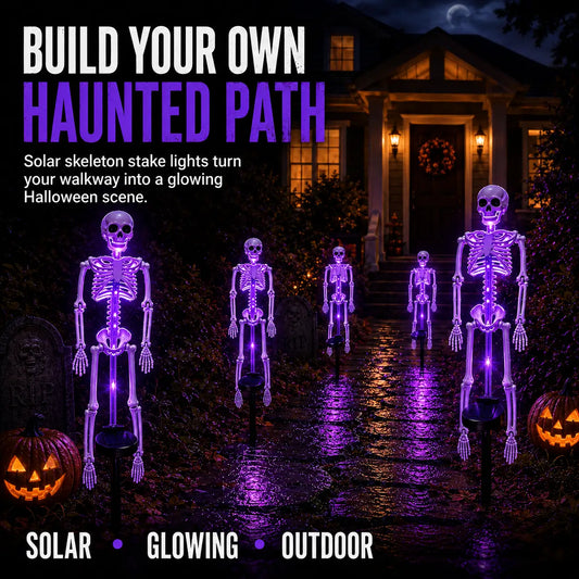 🎃 Solar Skeleton Ground Stake Lights – Outdoor Waterproof Halloween Decor
