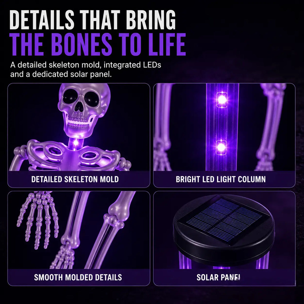🎃 Solar Skeleton Ground Stake Lights – Outdoor Waterproof Halloween Decor