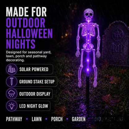 🎃 Solar Skeleton Ground Stake Lights – Outdoor Waterproof Halloween Decor