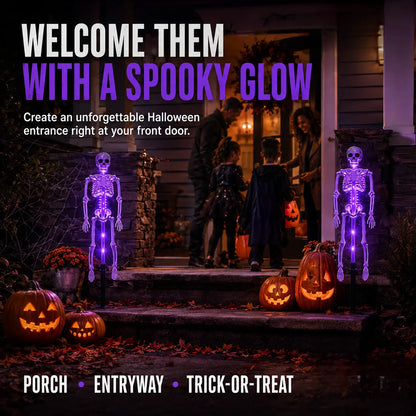 🎃 Solar Skeleton Ground Stake Lights – Outdoor Waterproof Halloween Decor