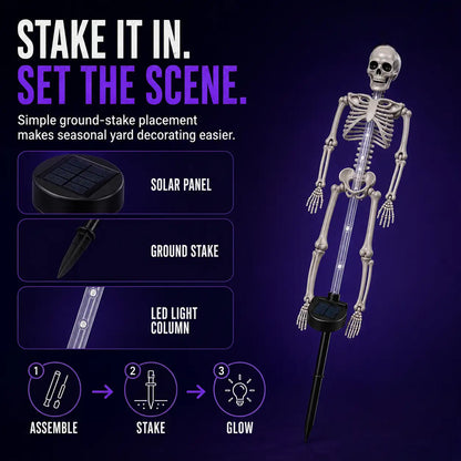 🎃 Solar Skeleton Ground Stake Lights – Outdoor Waterproof Halloween Decor