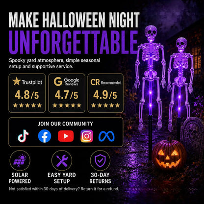 🎃 Solar Skeleton Ground Stake Lights – Outdoor Waterproof Halloween Decor