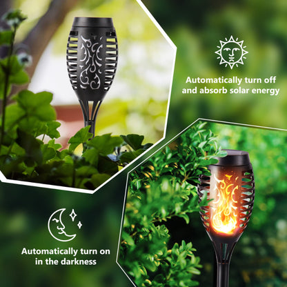 Halloween Outdoor Solar Flickering Flame Torch Lights Waterproof Garden Yard Pathway Decor SKAZ018