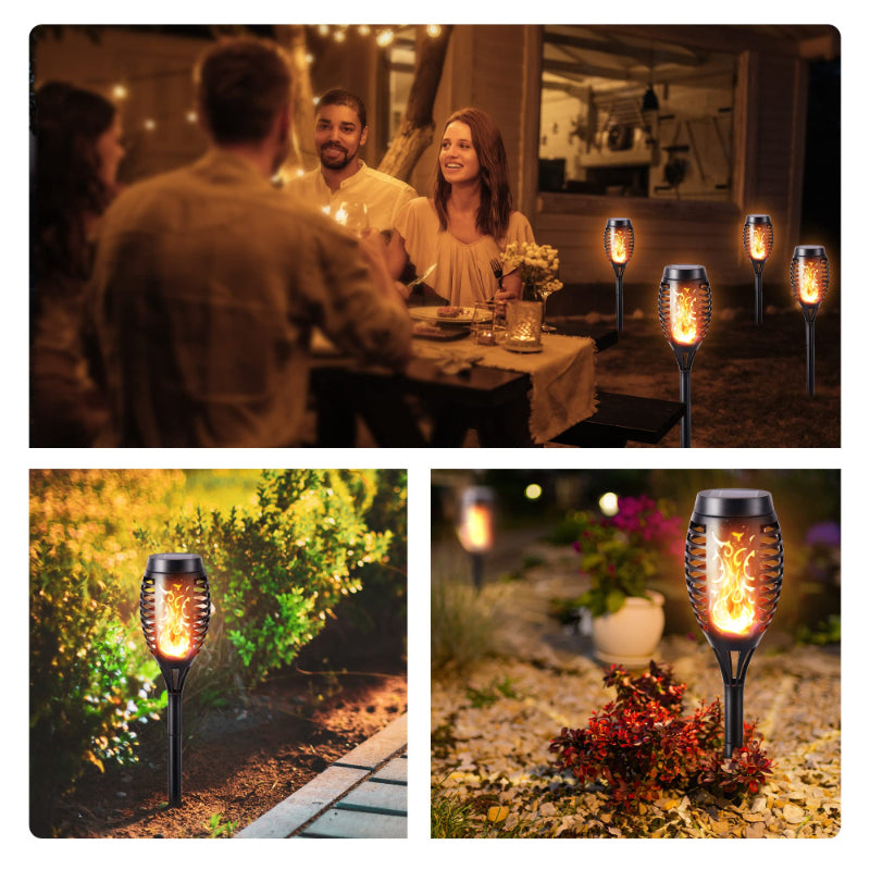 Halloween Outdoor Solar Flickering Flame Torch Lights Waterproof Garden Yard Pathway Decor SKAZ018