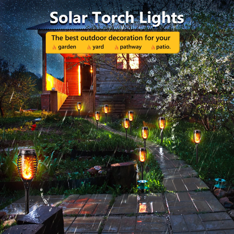 Halloween Outdoor Solar Flickering Flame Torch Lights Waterproof Garden Yard Pathway Decor SKAZ018